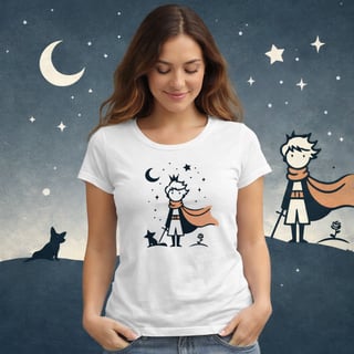 Camiseta Feminina Pequeno Príncipe e o Cachorro