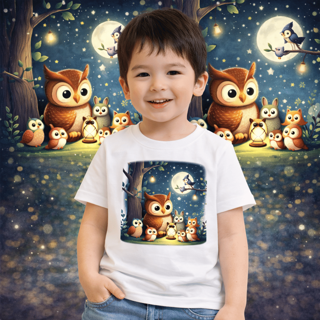 Nome do produto: Camiseta Infantil Coruja Leitora