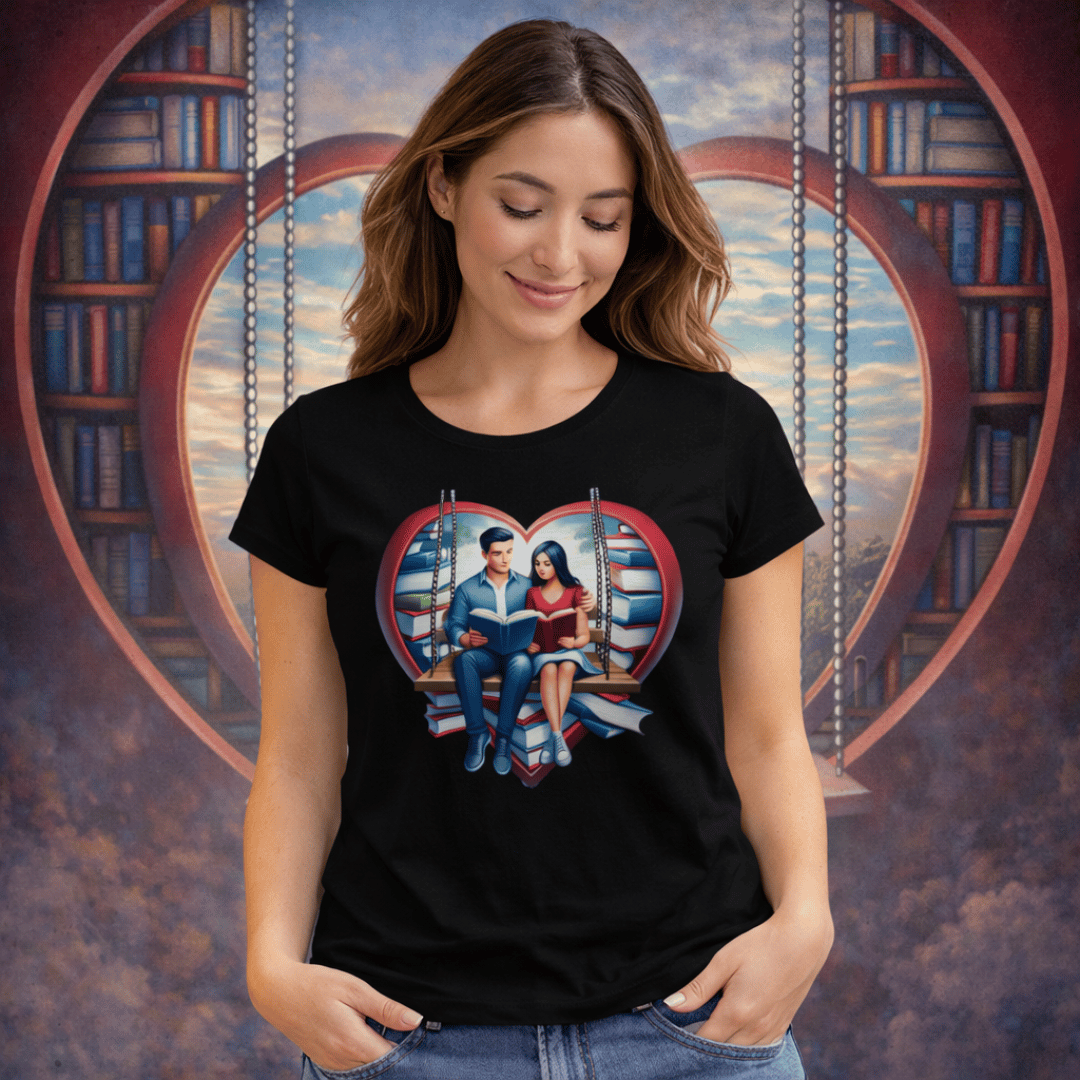 Nome do produto: Camiseta Feminina Casal Literário