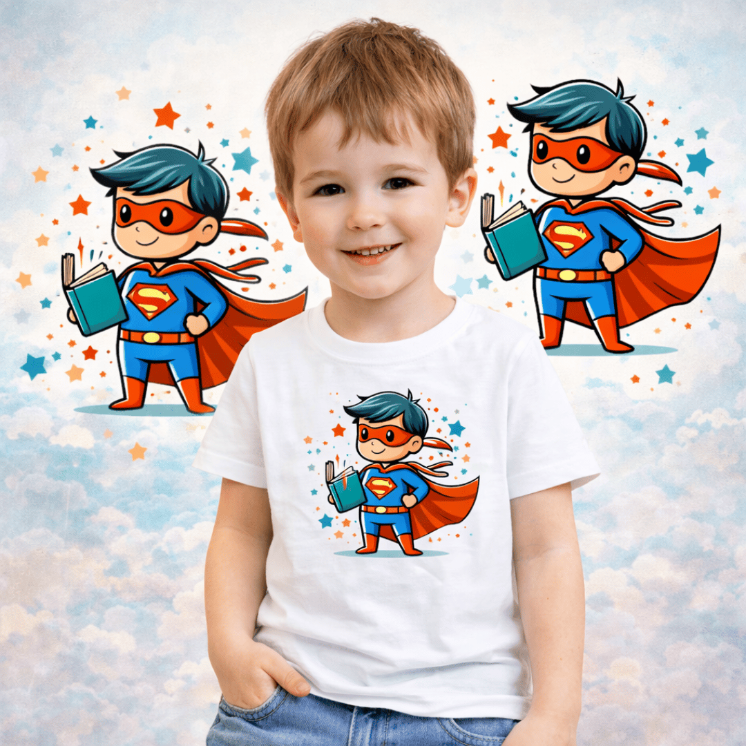 Nome do produto: Camiseta Infantil Super Menino Leitor