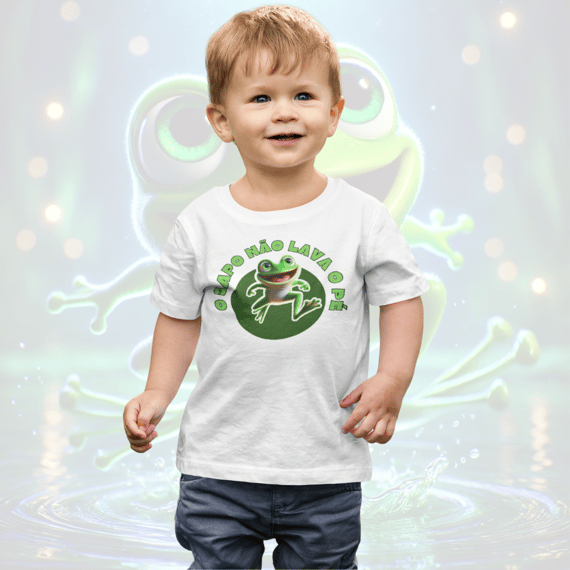 Camiseta infantil O Sapo Não Lava o Pé