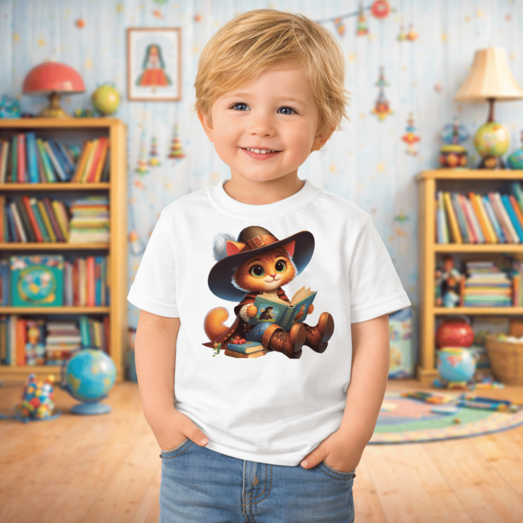 Nome do produto: Camiseta Infantil Gato de Botas