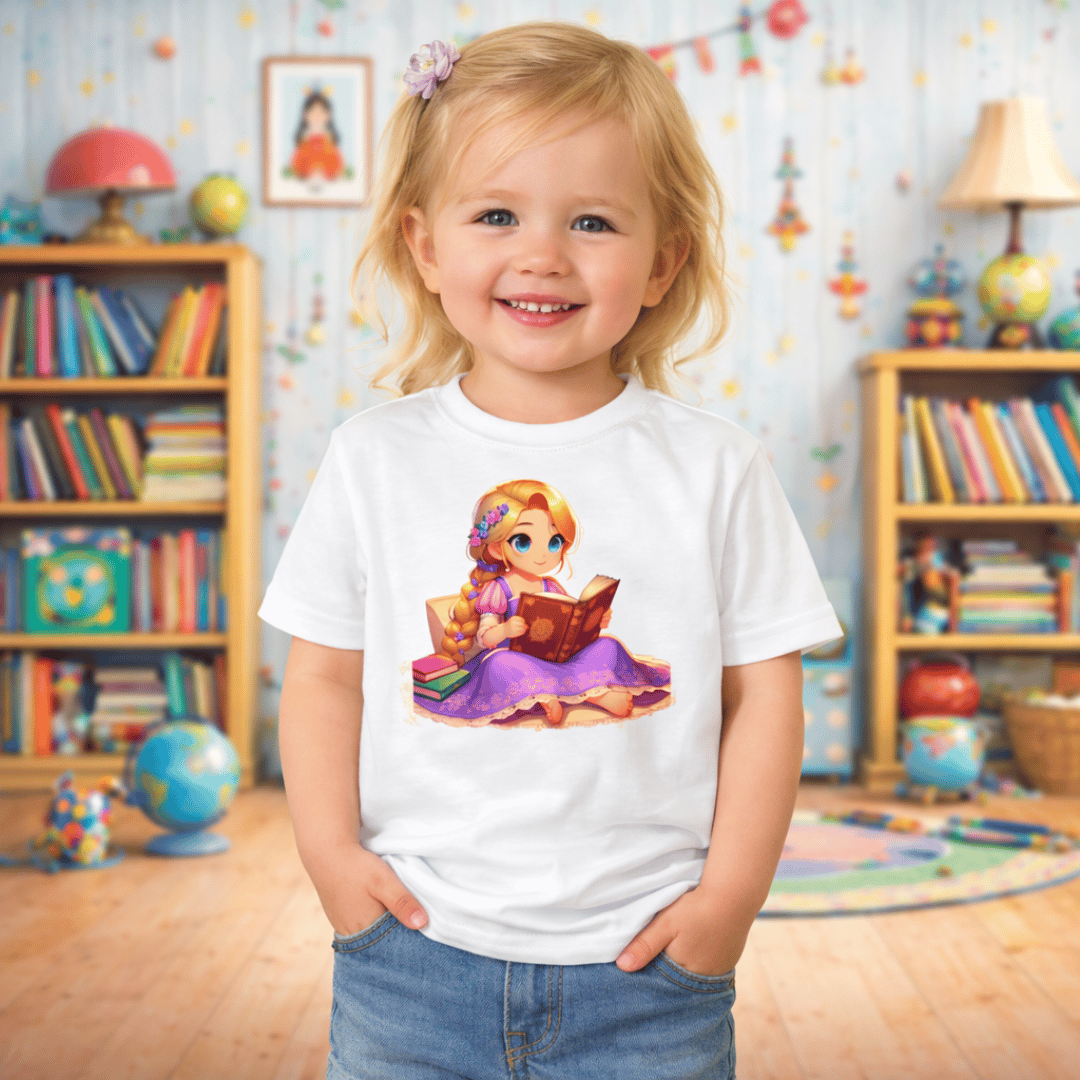 Nome do produto: Camiseta Infantil Rapunzel