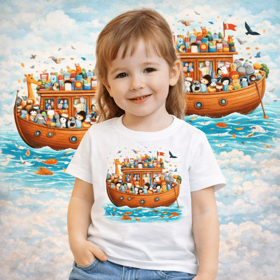 Nome do produto: Camiseta Infantil Arca de Noé Literária