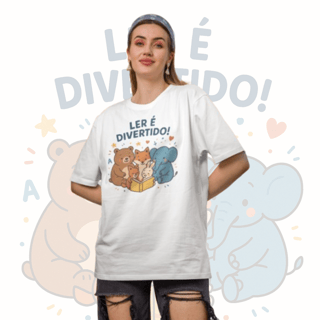 Nome do produto Camiseta Frase Ler é Divertido