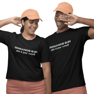 Nome do produto Camiseta Cristã Prime - Romanos 8:31 - Estampa Grande 