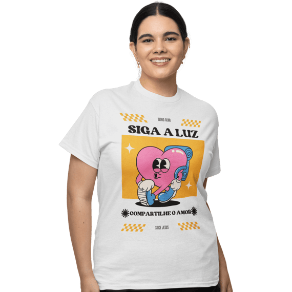 Camisetas Cristã - Siga a Luz