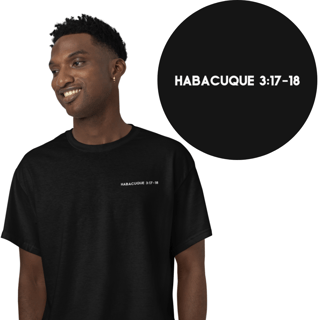 Nome do produto Camiseta Cristã Prime - Habacuque 3:17-18 - Minimalista