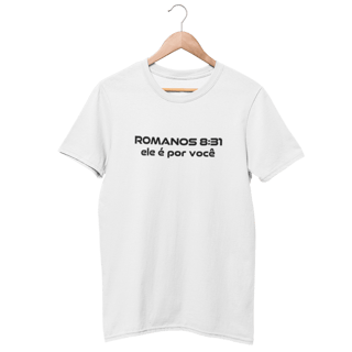 Camiseta Cristã Prime - Romanos 8:31 - Estampa Grande