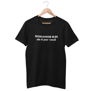 Nome do produto Camiseta Cristã Prime - Romanos 8:31 - Estampa Grande 