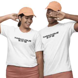 Nome do produto Camiseta Cristã Prime - Habacuque 3:17-18 - Estampa Grande