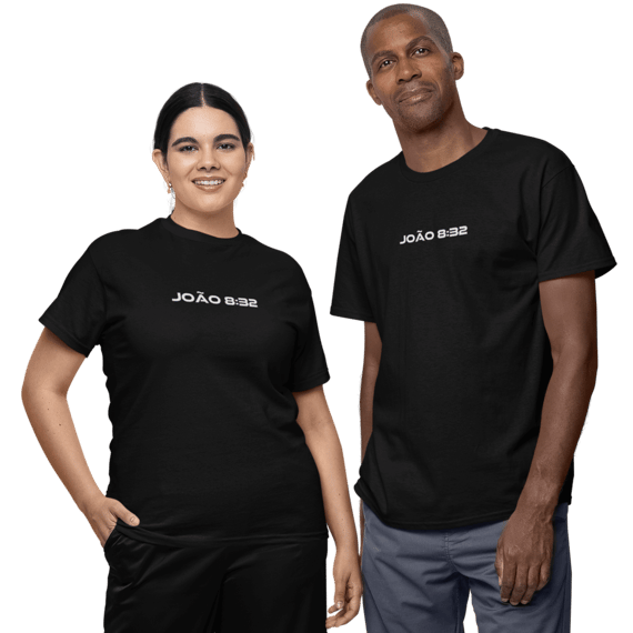 Camiseta Cristã Prime - João 8:32 - Estampa Grande