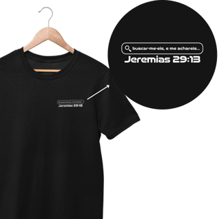 Nome do produto Camiseta Cristã Prime - Jeremias 29:13 - Estampa Minimalista