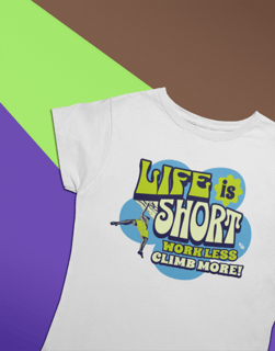 Camiseta baby look algodão quality LIFE IS SHORT