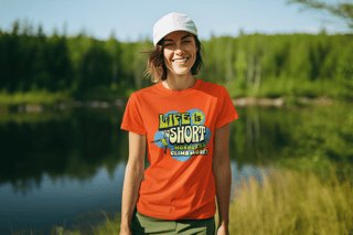 Nome do produtoCamiseta baby look algodão quality LIFE IS SHORT