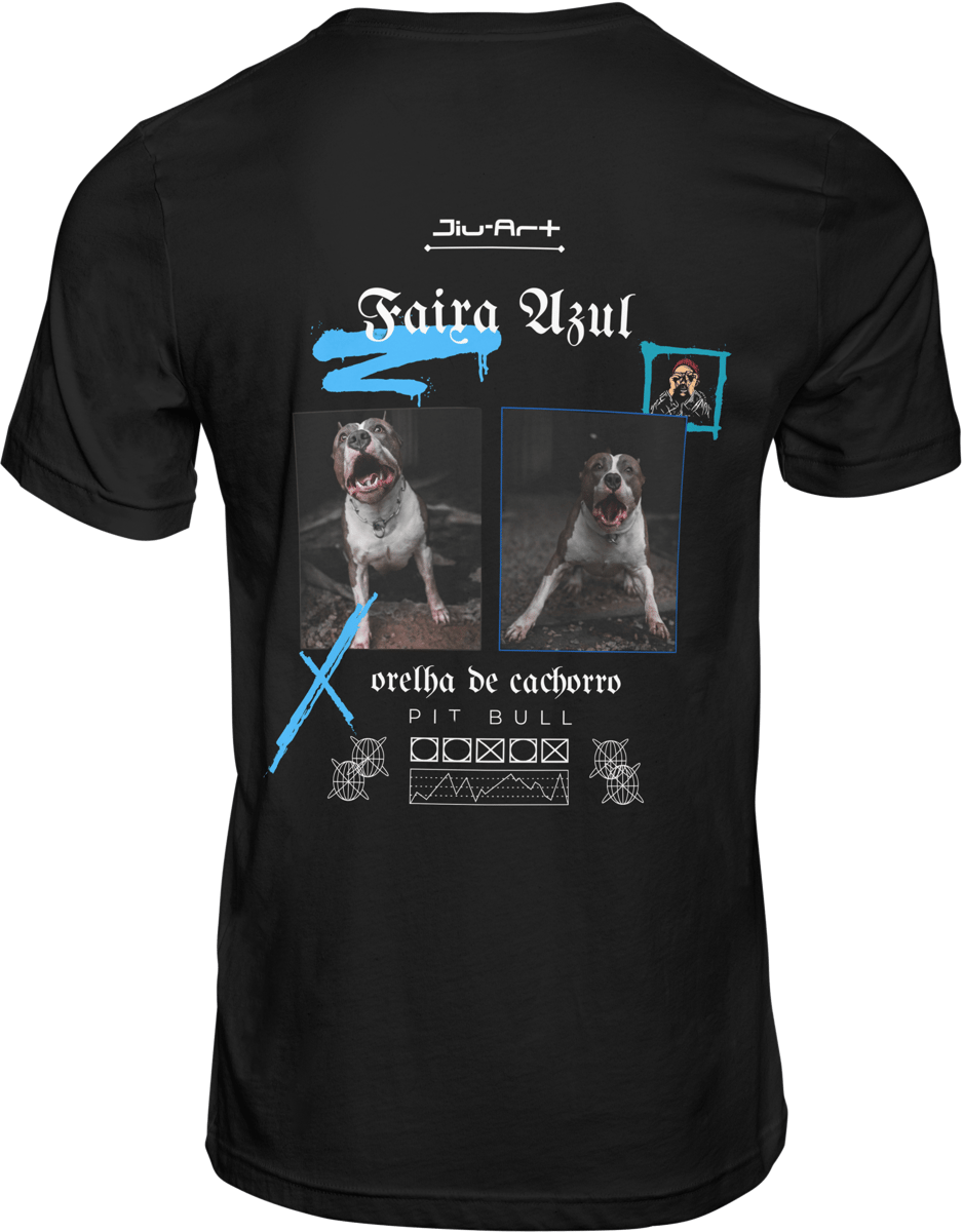 Nome do produto: Camisa Pit Bull -faixa azul (Letra branca)
