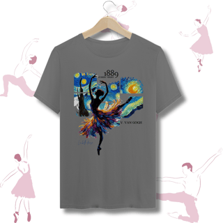 Nome do produto Ballet  - T-shirt estonada  - Bailarina Estrelada 