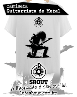 Camiseta GUITARRISTA DE METAL - branca.