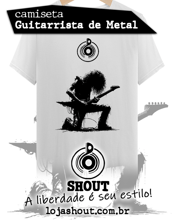 Camiseta GUITARRISTA DE METAL - branca.