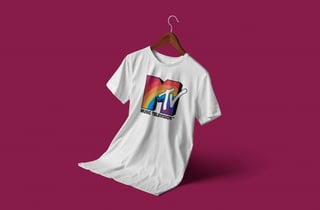 Nome do produtoMTV Rainbow Logo Music Television Graphic T-Shirt