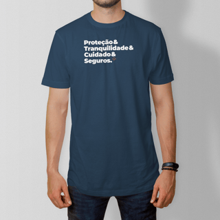 Nome do produto Seguros - Tranquilidade, Cuidado e Proteção (T-Shirt Prime)