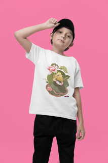 Nome do produto Camiseta Infantil - de 10 a 14 anos - Capa do livro (Lama e Lótus)