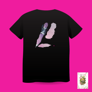 Nome do produto Camiseta - frente e costas - Caneta (Lama e Lótus)