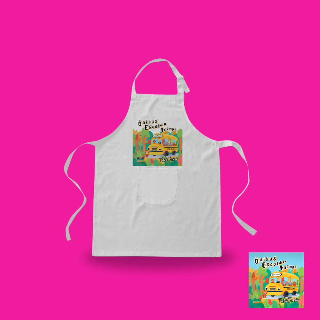 Nome do produto: Avental Ônibus escolar animal