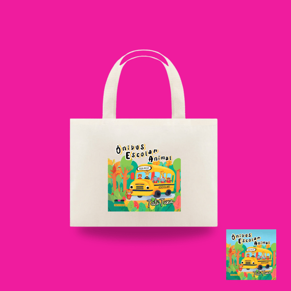 Ecobag Ônibus escolar animal