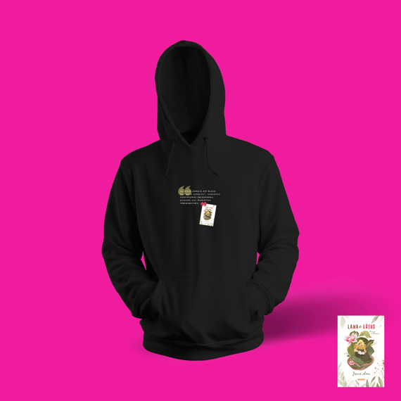 Moletom Preto Canguru Para Sempres (Lama e Lótus)