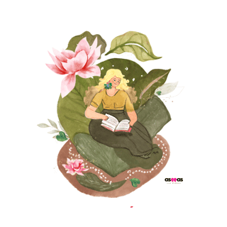 Nome do produto Camiseta Infantil - de 10 a 14 anos - Capa do livro (Lama e Lótus)