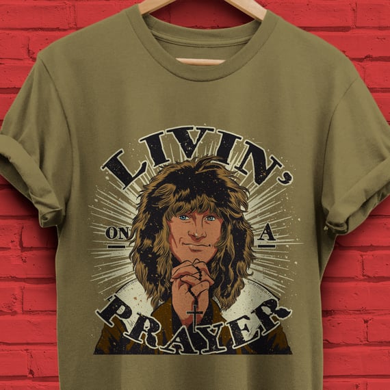 T-SHIRT BON JOVI – LIVIN’ ON A PRAYER -Plus Size