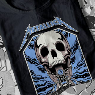 Nome do produto T-SHIRT METALLICA GIMME FUEL ESTAMPA AZUL