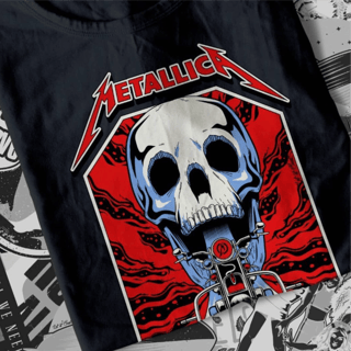 Nome do produto T-SHIRT METALLICA GIMME FUEL ESTAMPA VERMELHA