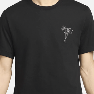 T-Shirt Two Flowers - Preta