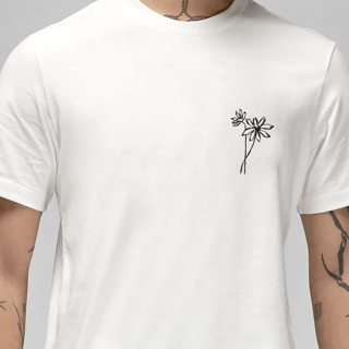 T-Shirt Two Flowers - Branca