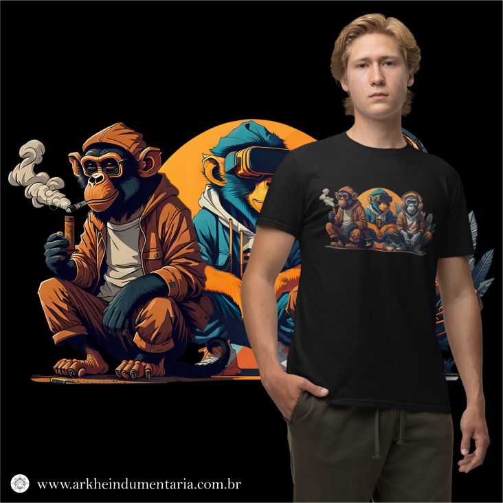 Nome do produto: Os Três Macacos Sábios Modernos [UNISEX]