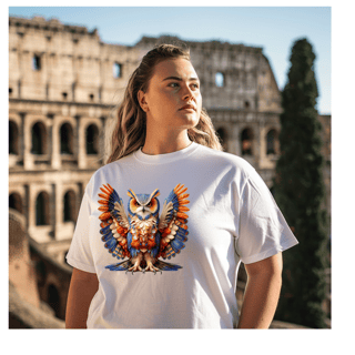 T-SHIRT PLUS SIZE UNISSEX  - CORUJA, OWL - COLEÇÃO ARQUÉTIPO 