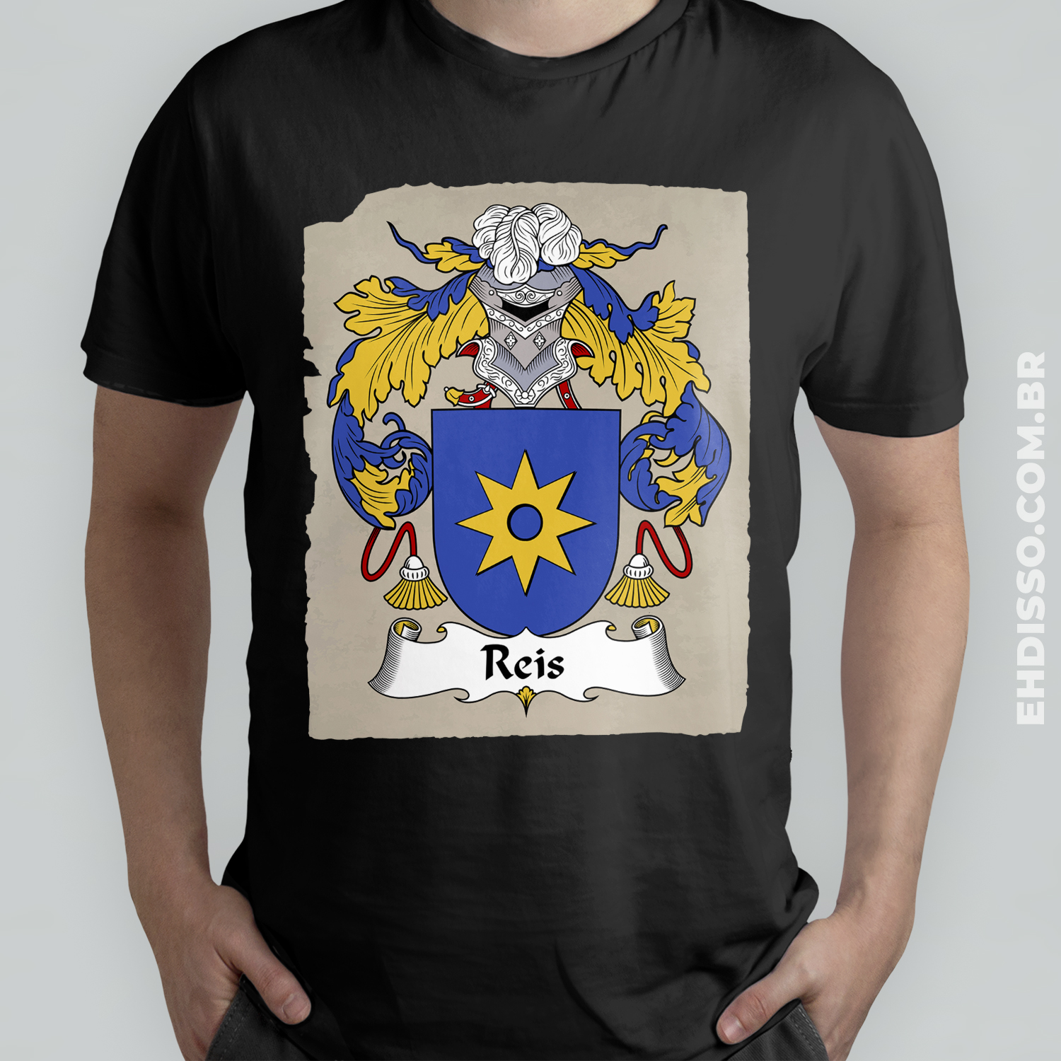Brasão Família Reis Origem Historia | Camiseta Sobrenome