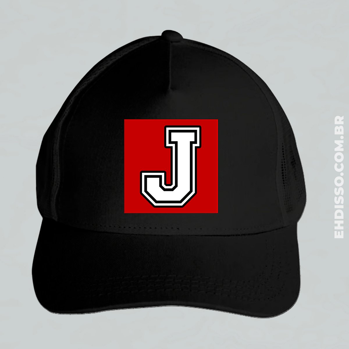 Nome do produto: Boné Letra J Alfabeto Inicial Nome Trucker Telinha