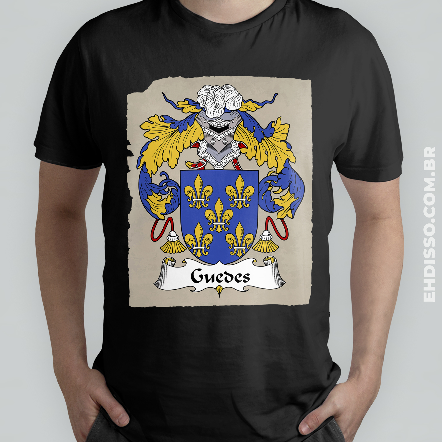 T-Shirt Quality Brasão Família Guedes Origem Historia | Camiseta ...