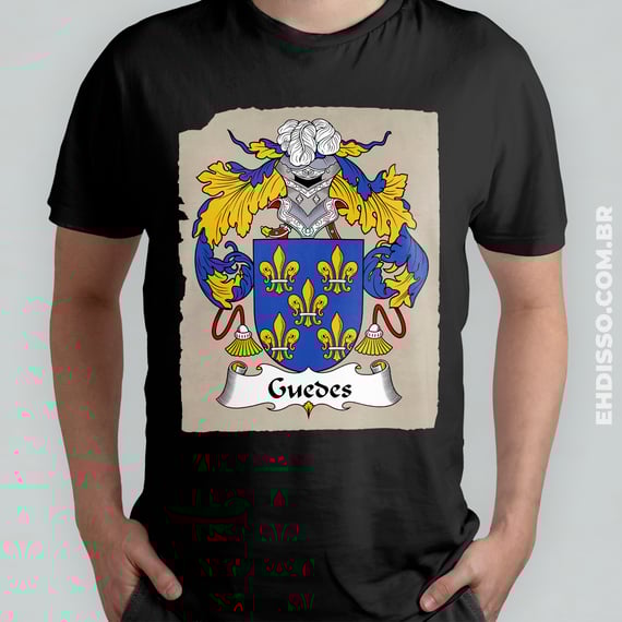 Brasão Família Guedes Origem Historia | Camiseta Sobrenome 