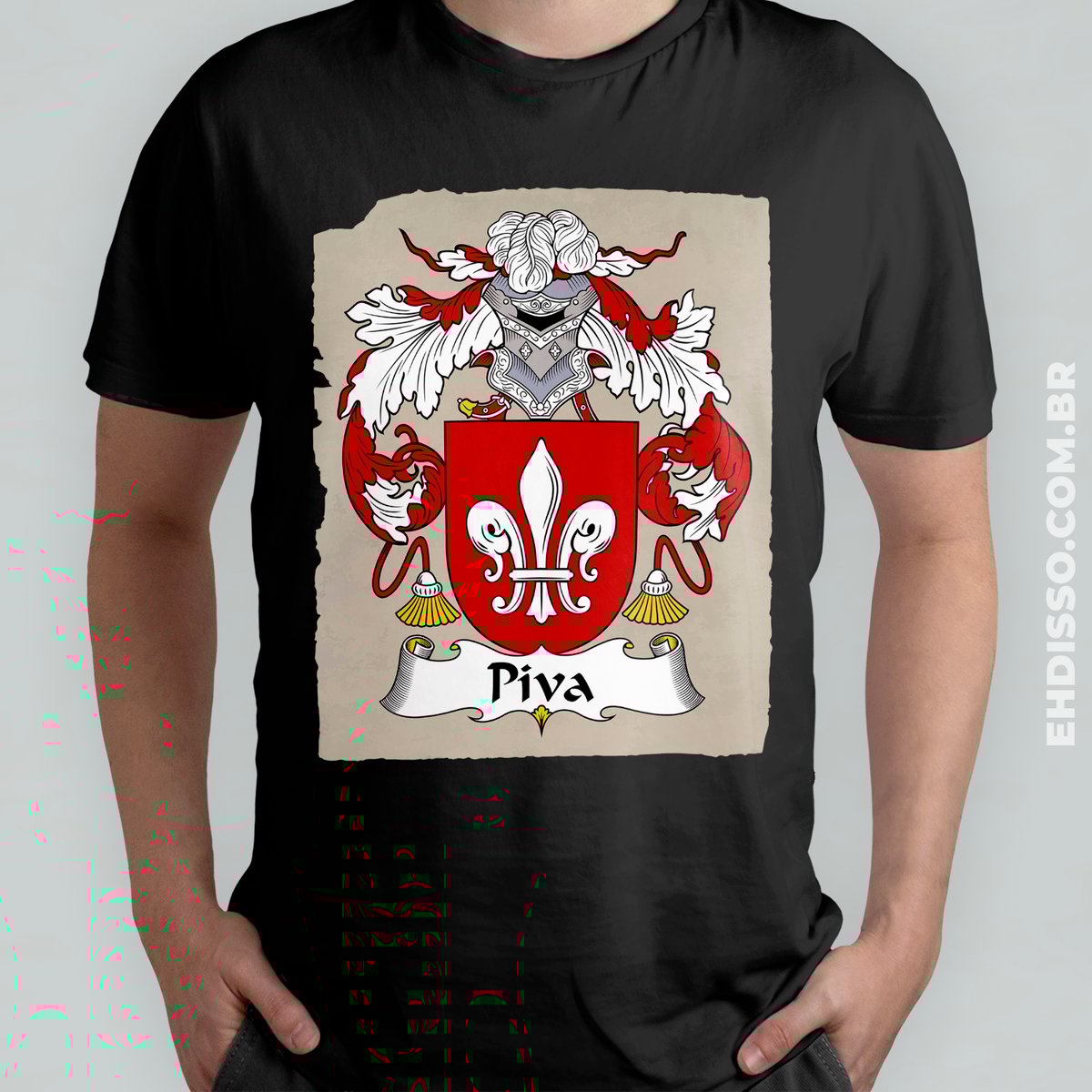 Nome do produto: Brasão Família Piva Origem Historia Camiseta Sobrenome