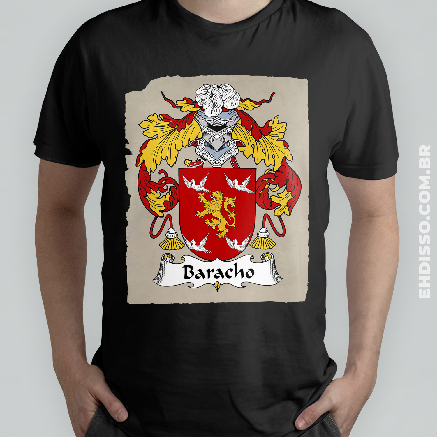 Brasão Família Baracho Origem Historia Camiseta Sobrenome