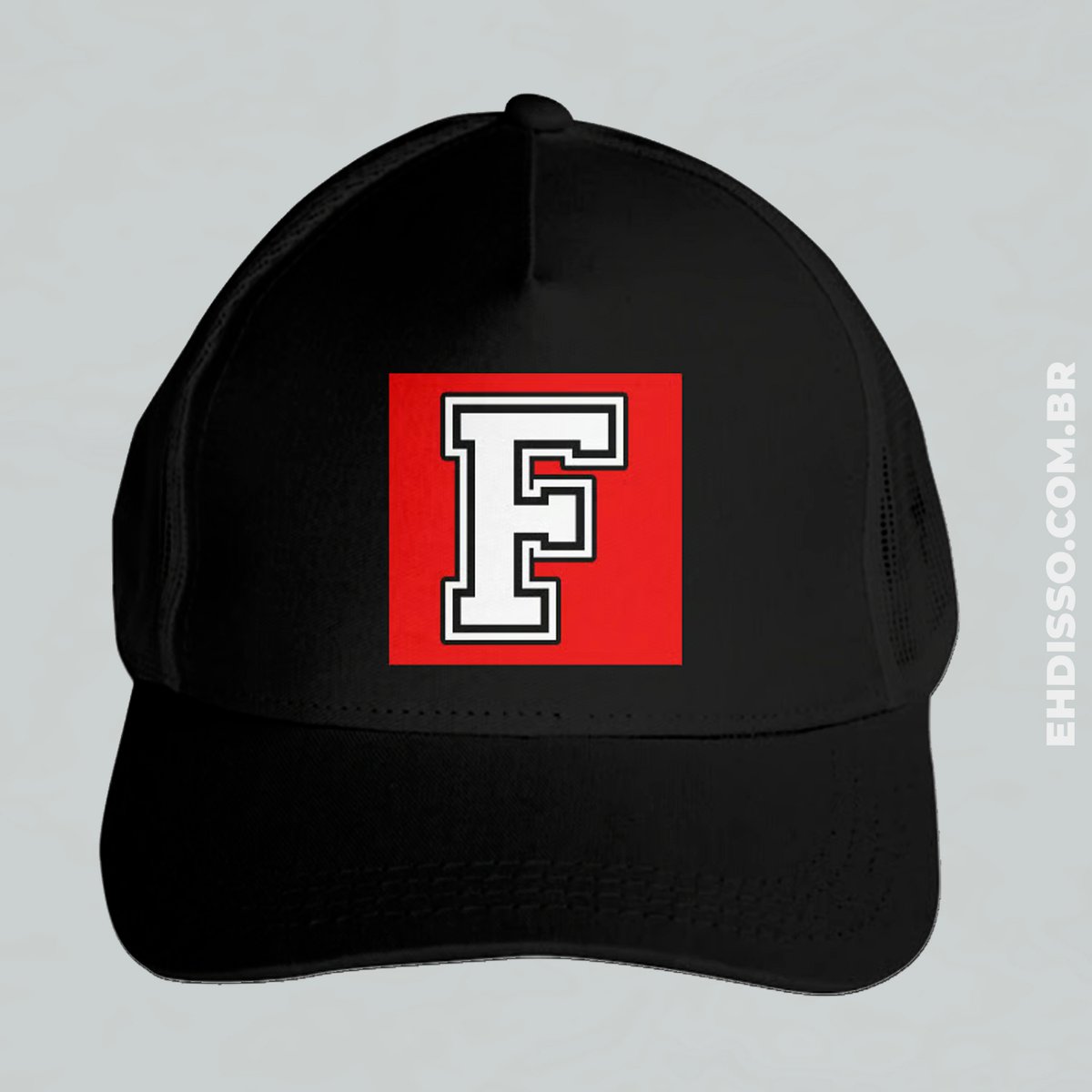 Nome do produto: Boné Letra F Alfabeto Inicial Nome Trucker Americano Telinha