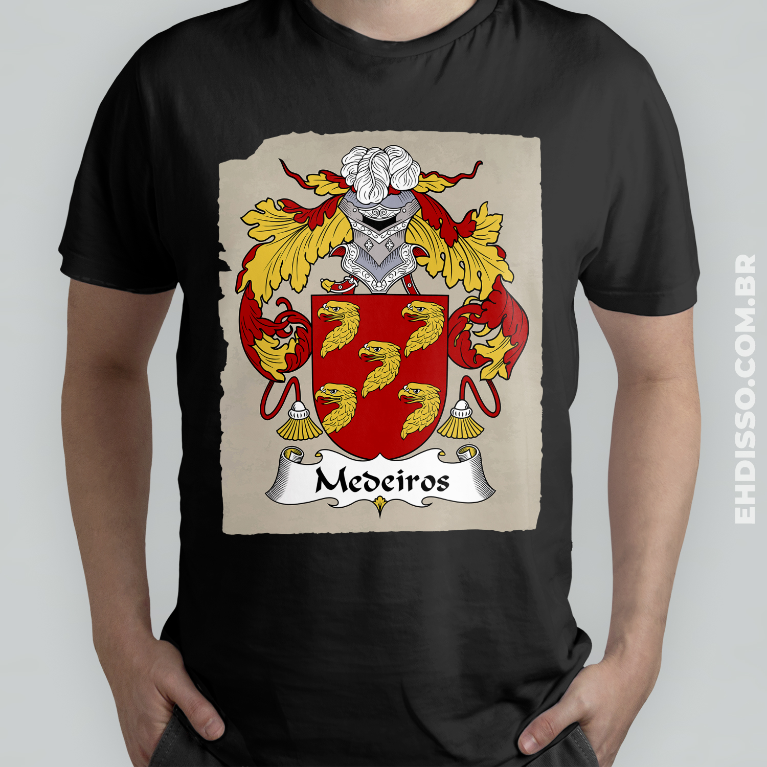 Brasão Família Medeiros Origem Historia Camiseta Sobrenome