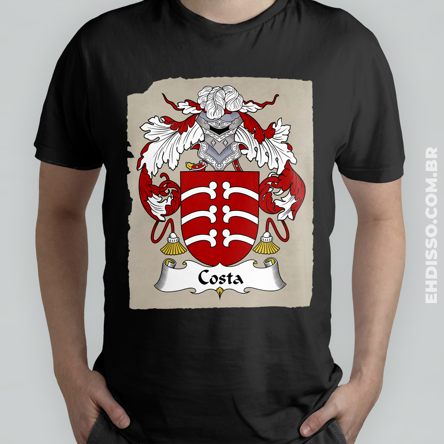 Brasão Família Costa Origem Historia Camiseta Sobrenome