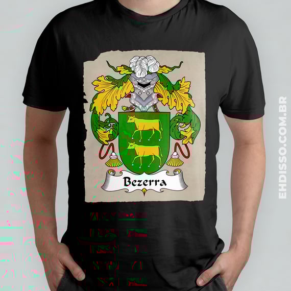 Brasão Família Bezerra Origem Historia | Camiseta Sobrenome