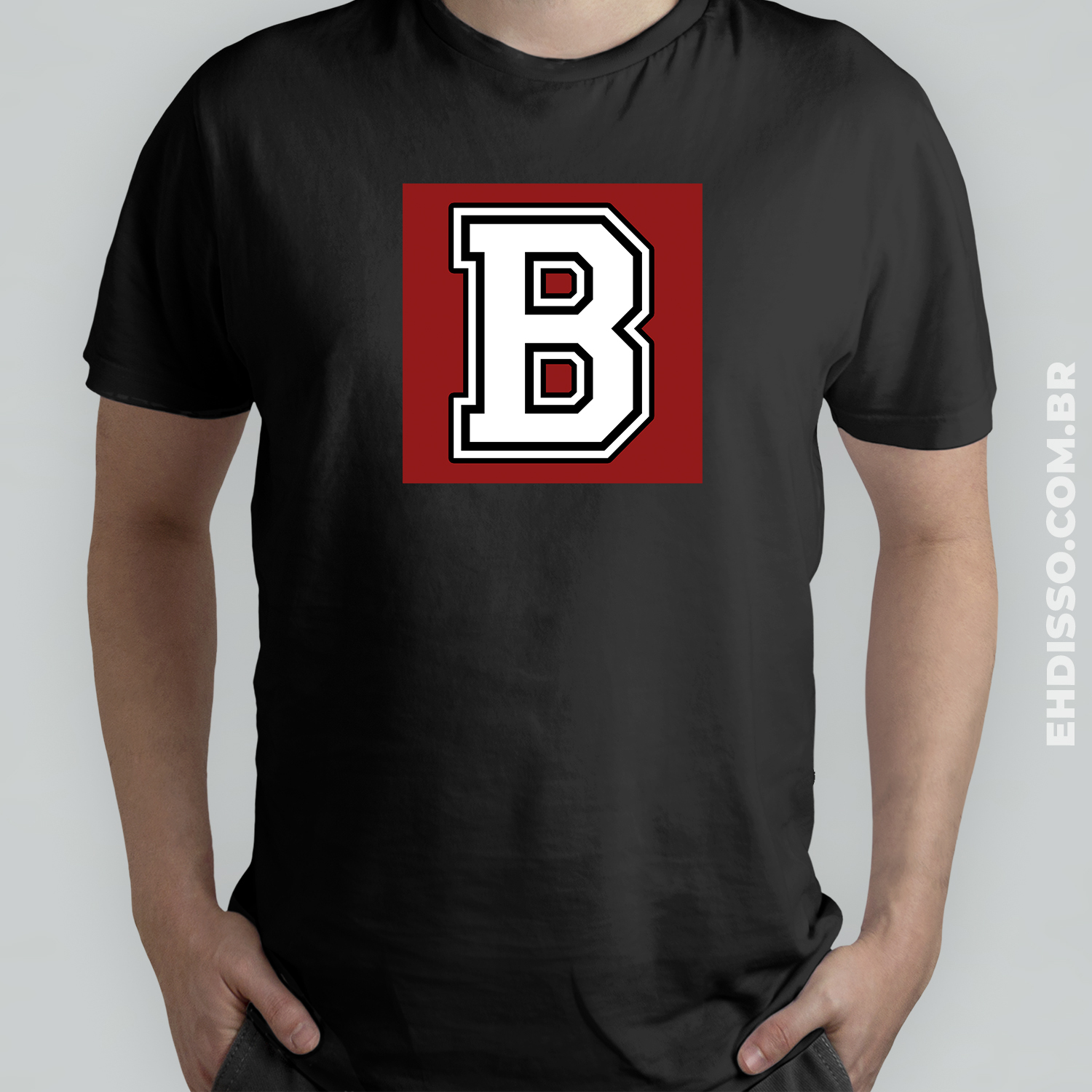 Letra B Alfabeto Camiseta 100% Algodão