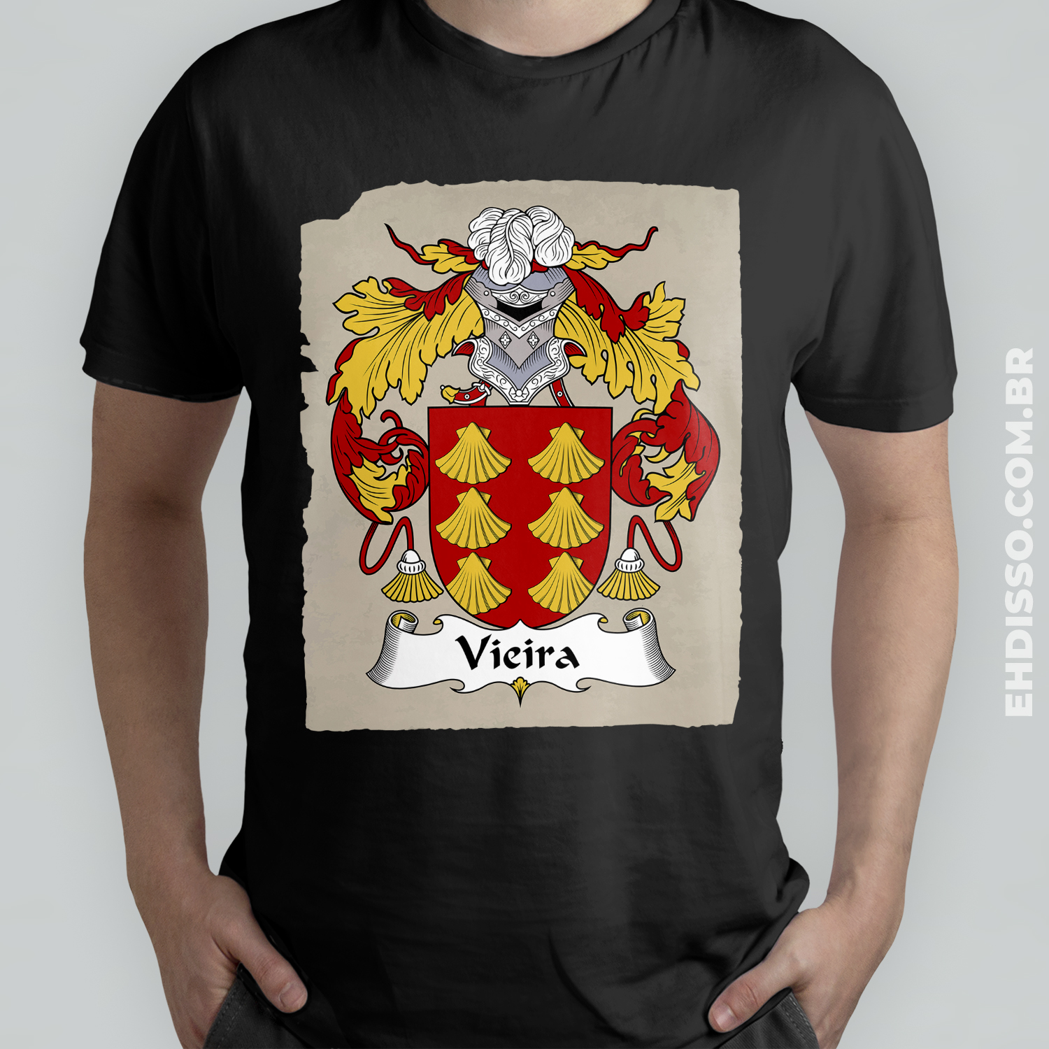 Brasão Família Vieira Origem Historia | Camiseta Sobrenome